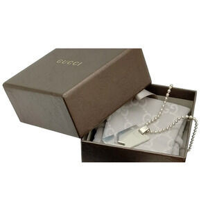 GUCCI ARIES 925 Silver Chain with Pendant in Pouch and Boxed. Made in Italy
